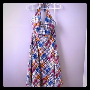 Women’s J Crew Madras Halter Dress